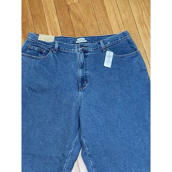 LL Bean Womens Jeans Fleece Lined Size 20 Petite Original Fit Relaxed Blue NEW - Picture 2 of 16